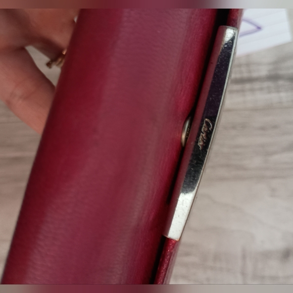 CARTIER VINTAGE LOVE SCREW EMBOSSED LEATHER LONG WALLET BIFOLD CC LOGO ROSE PINK - Picture 6 of 13